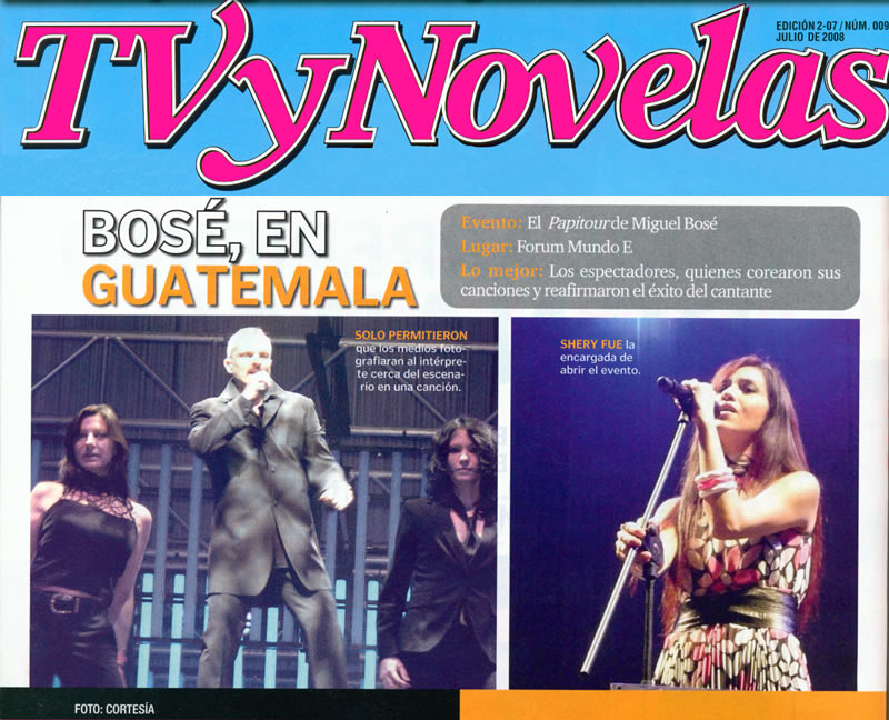 Shery en TV y Novelas: Miguel Bose en Guatemala