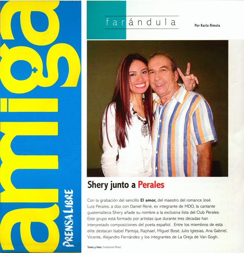Revista Amiga: Shery junto a Perales