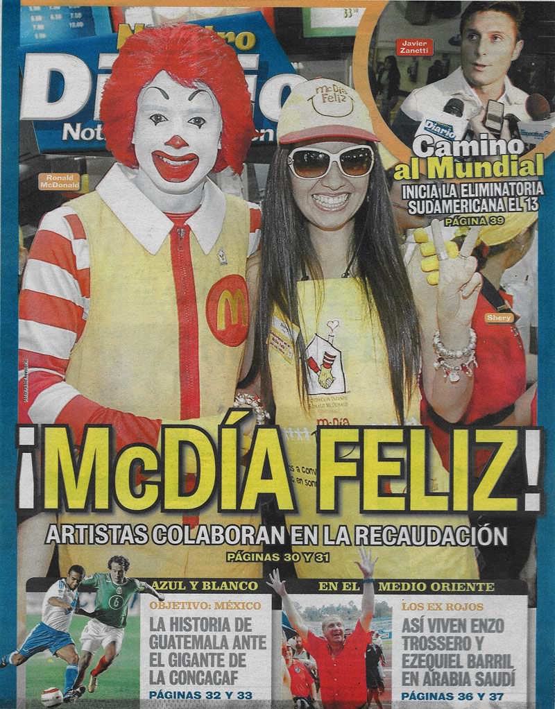 Nuestro Diario: Shery en el McDia Feliz - contraportada