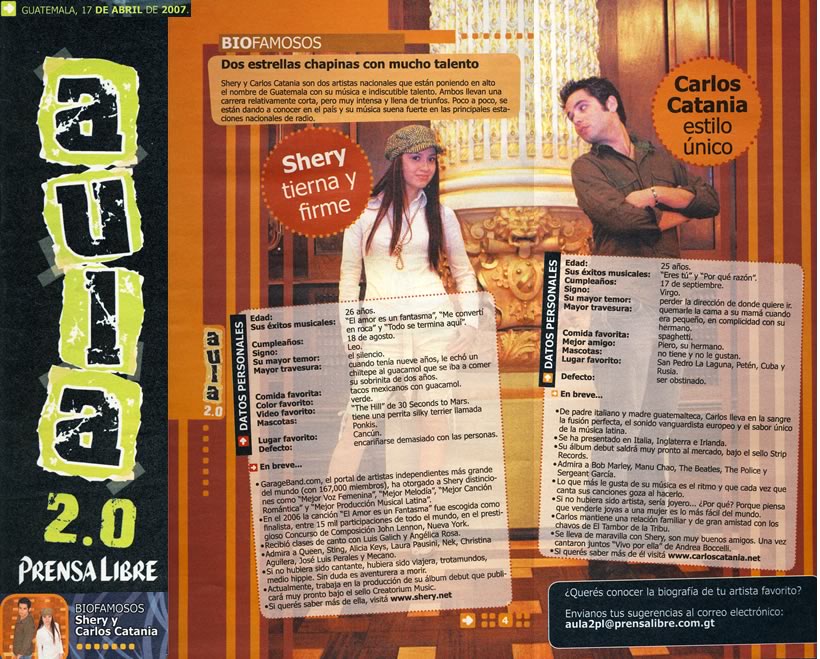 Shery y Carlos Catania en Aula 2.0 Prensa Libre